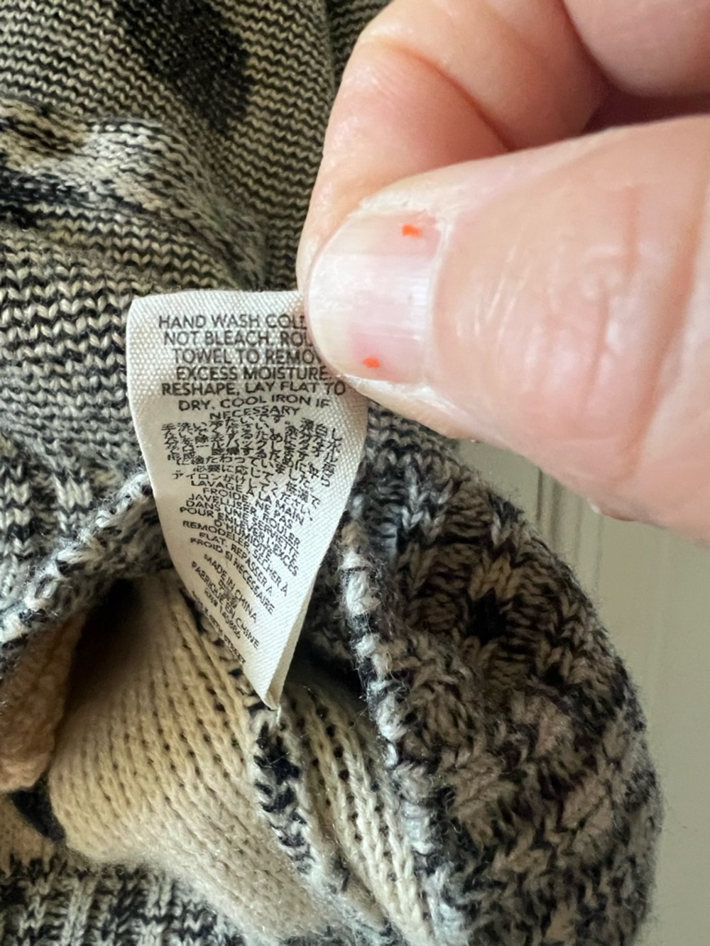 THE GREAT. Gray and Black Polka Dot V-Neck Cardigan - Picture 5 of 5